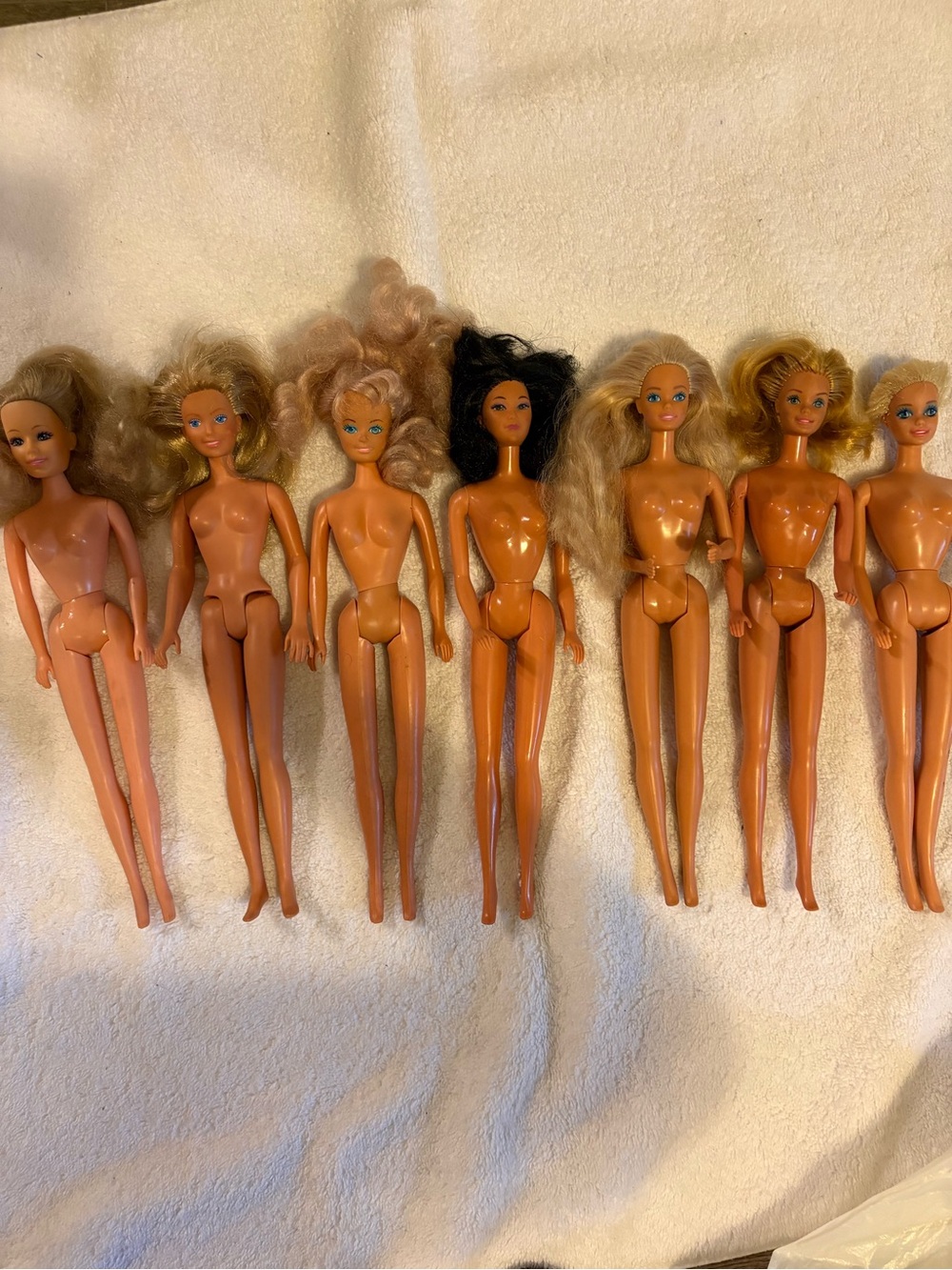 Vintage Barbie Dolls Lot of 7 1980s 1990s Assorted Dolls No Clothes As-Is